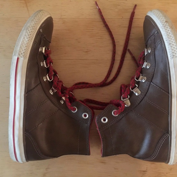 Converse Leather Brown Hiker Sneakers Hi Top 7 - Picture 3 of 8